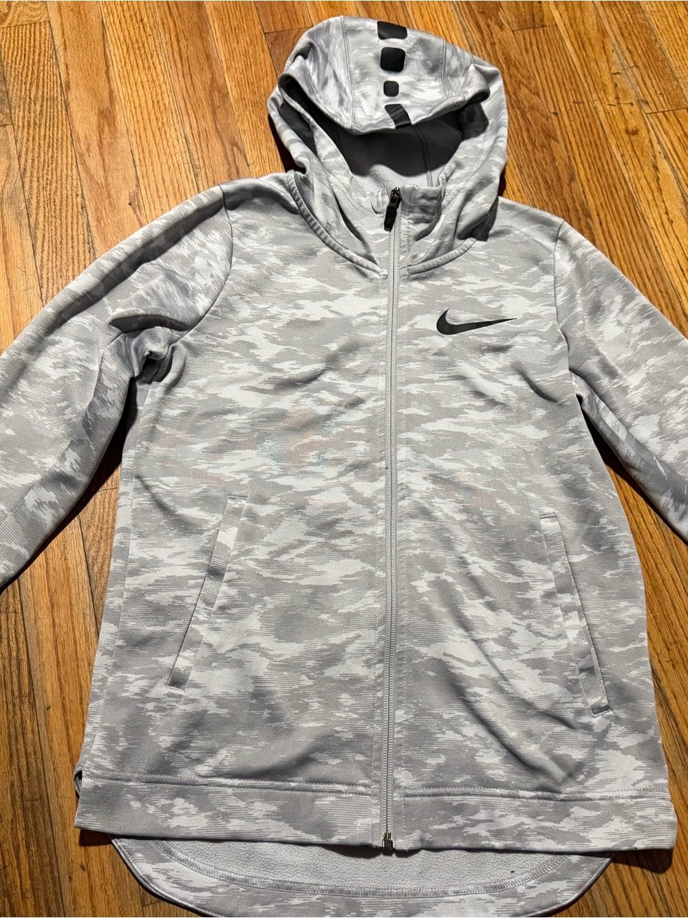 Nike Light Gray Camo Zip Hoodie